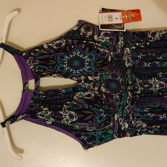 R & K Originals Purple floral sleeveless summer/party/office dress - Picture 3 of 7